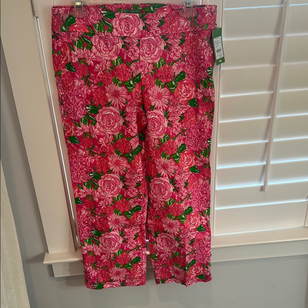 Lilly Pulitzer Pink Floral Cropped Pants